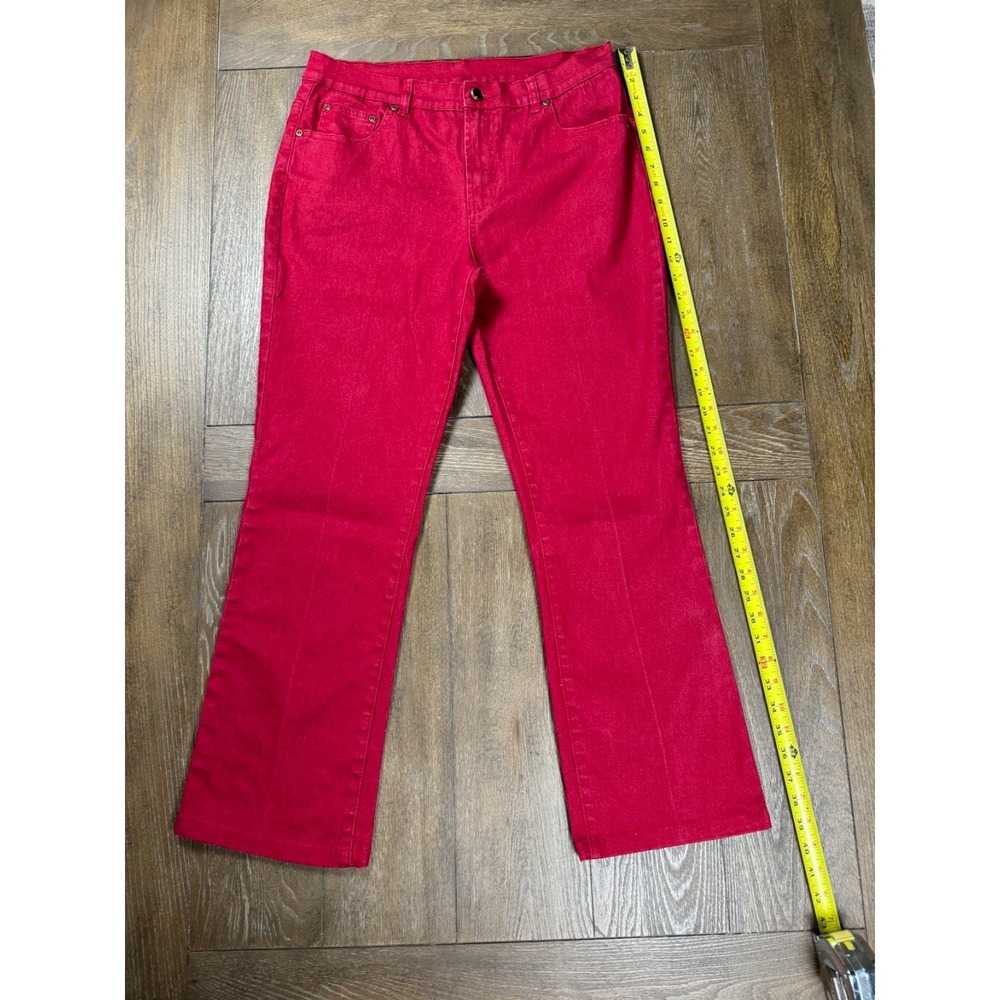 DG2‎ Diane Gilman Women's Size 12 Red Bootcut Jeans Stretch Denim Pants